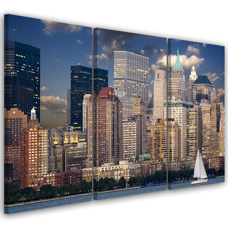 Leinwandbild 3-teilig, Panorama New York City 