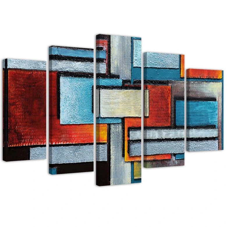 Leinwandbild 5 teilig, Abstraktion Farbe 