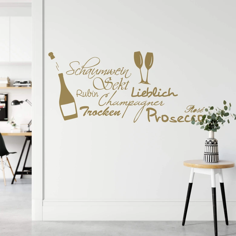 Wandtattoo Sekt 