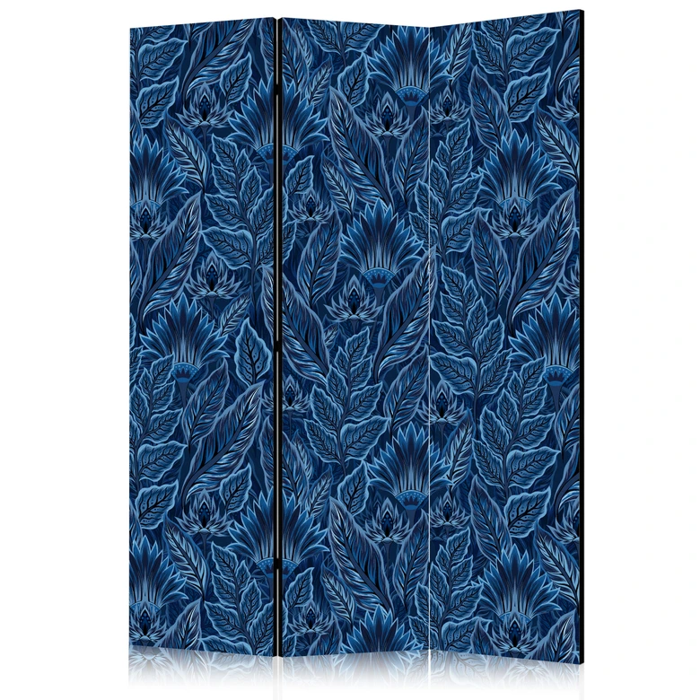 Paravent, Raumteiler freistehend, Trennwand - Dense Vegetation: Botanical Patterns in Blue 