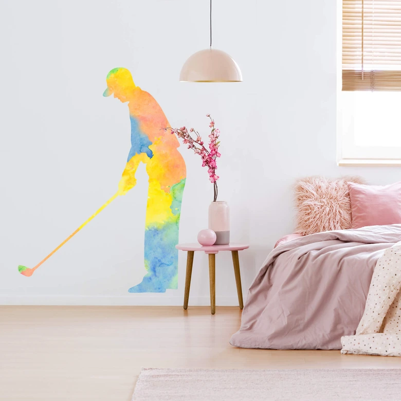 Wandtattoo Aquarell Golfer 01 