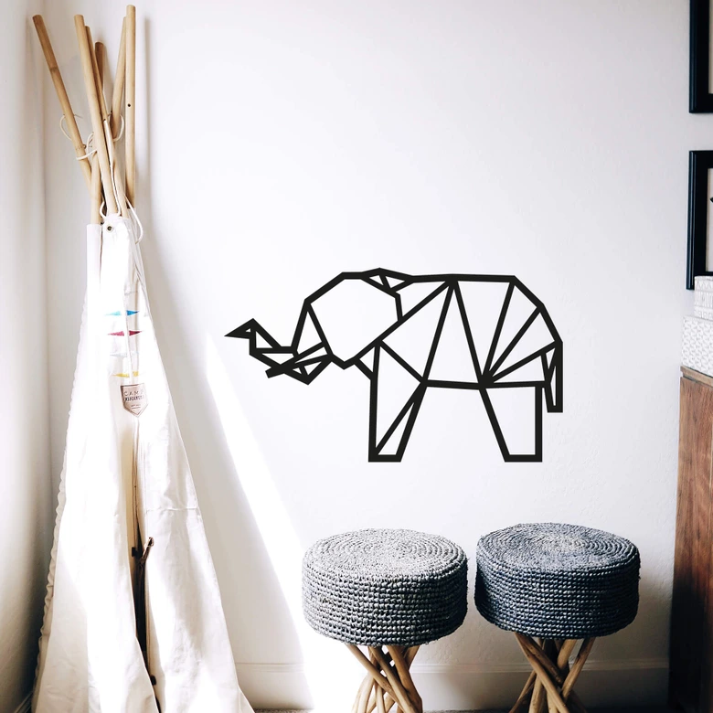 Wall sticker origami elephant 