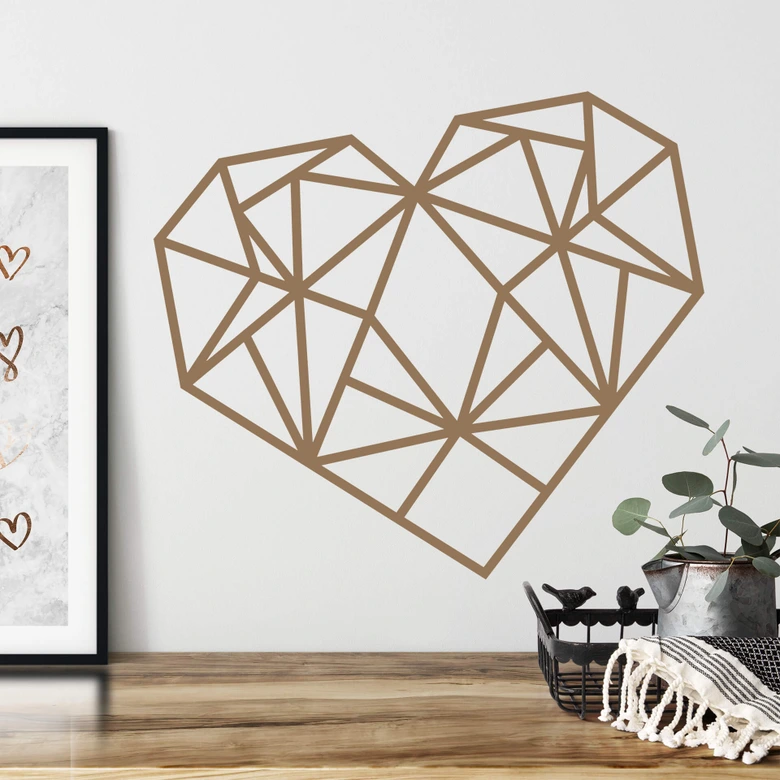 Wall sticker origami heart 