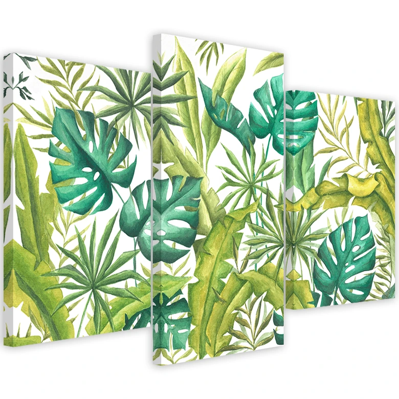 Leinwandbild 3 teilig, Monster's Blätter 