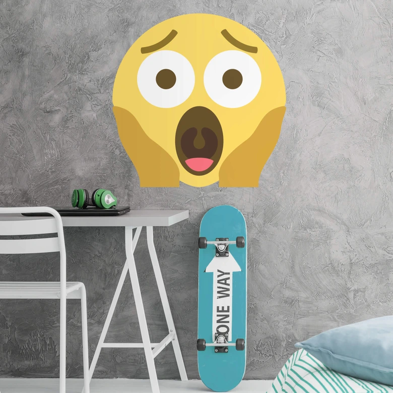 Wandtattoo Emoji Screaming in Fear 