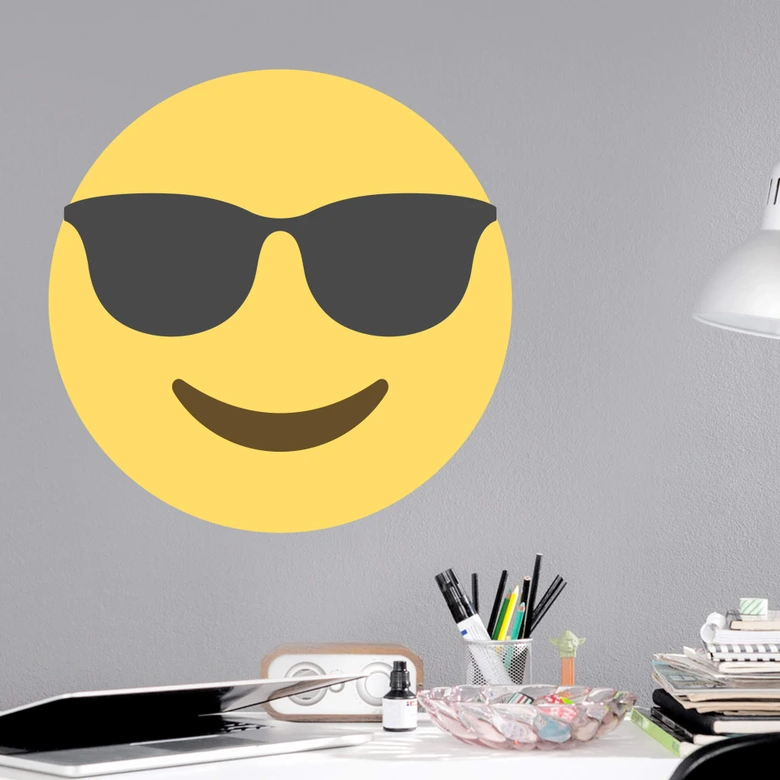 Wandtattoo Emoji Sunglasses 