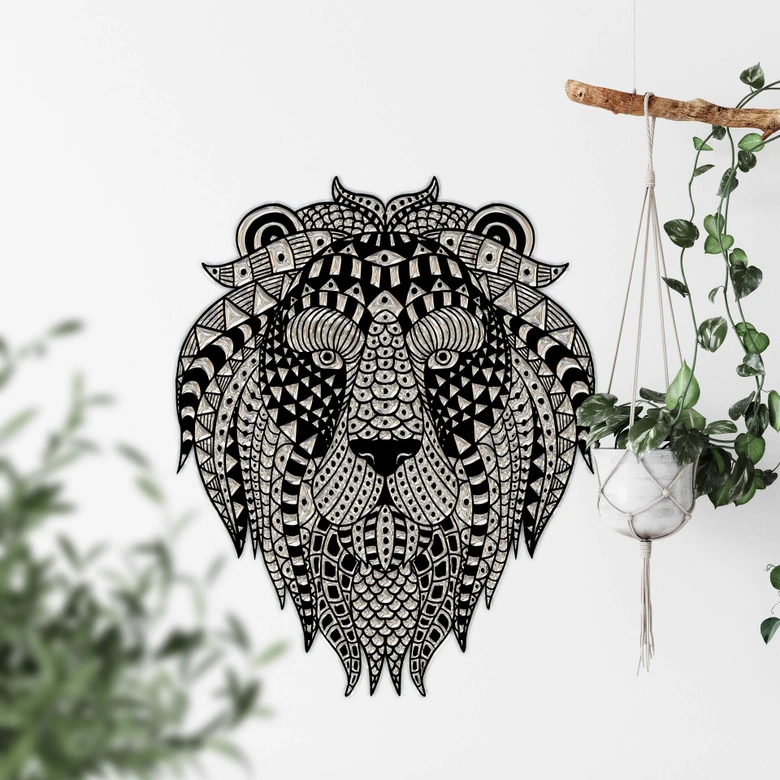 Wandtattoo Metallic Lion 