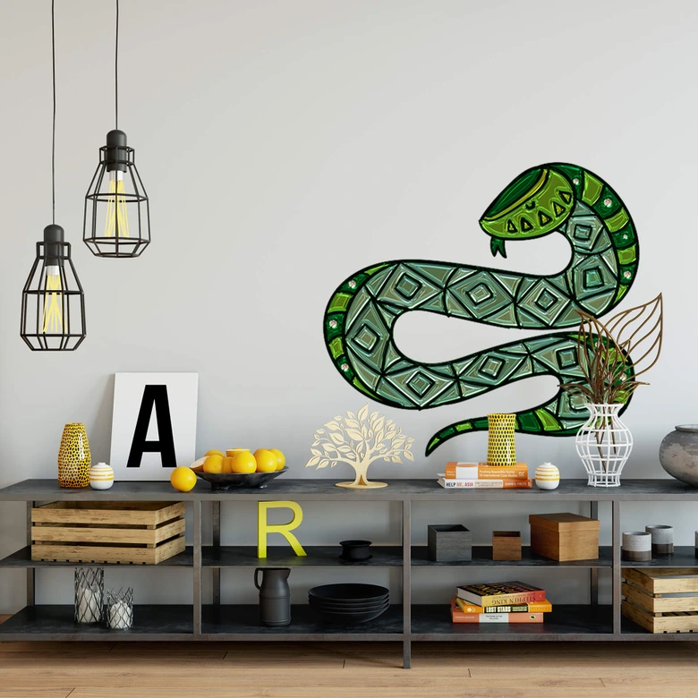Wandtattoo Metallic Snake 