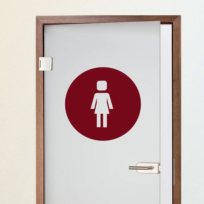 Wandtattoo Emoji WC Damen 