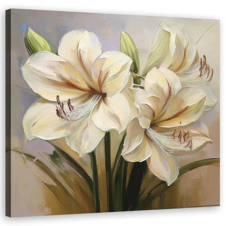 Leinwandbild Gemalte Lilien Blume 