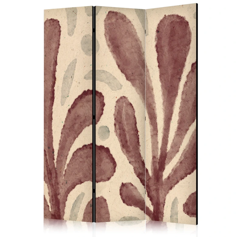 Paravent, Raumteiler freistehend, Trennwand - Waving Leaves - Matisse-Style Plants 