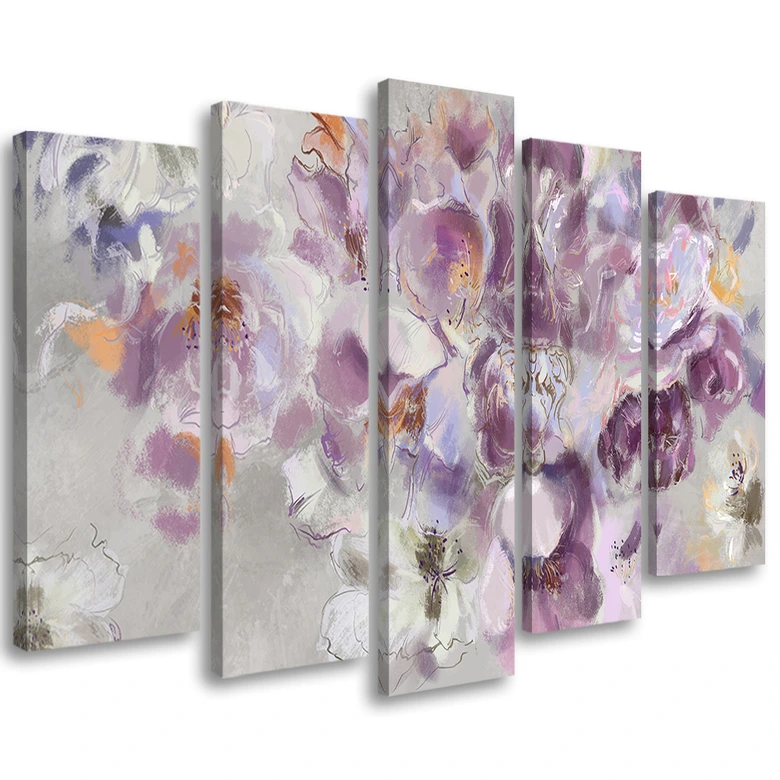Leinwandbild 5 teilig, Iris Blume 