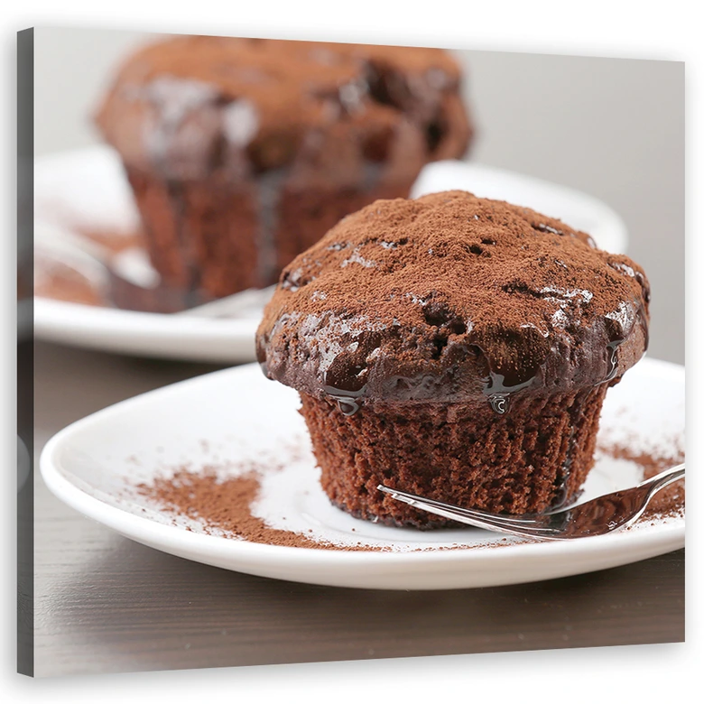 Canvasbillede, kage med chokolademuffins 