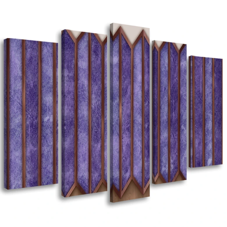 Leinwandbild 5 teilig, Buntes 3D -Fenster 