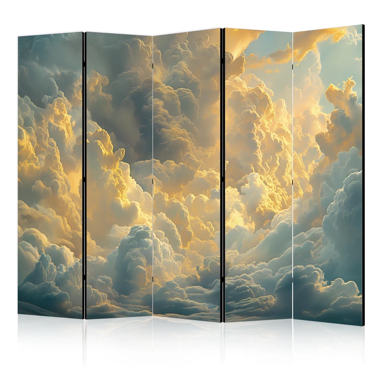 Paravent, Raumteiler freistehend, Trennwand - Last Breath: Evening Clouds, 5-teilig - 225x172 cm 
