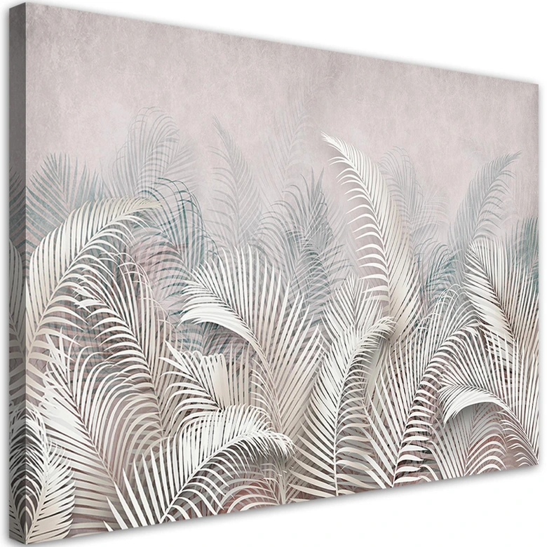 Leinwandbild, 3D Palmblätter 