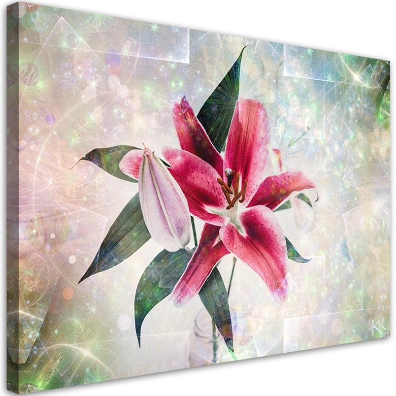Canvas schilderij, Roze lelie 
