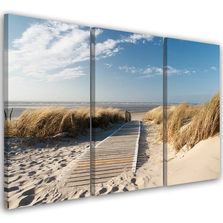 Leinwandbild 3-teilig, Strand Meer Sand Natur 