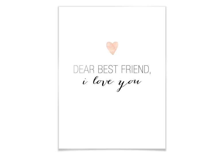 Poster Confetti & Cream - Dear best friend, i love you! 