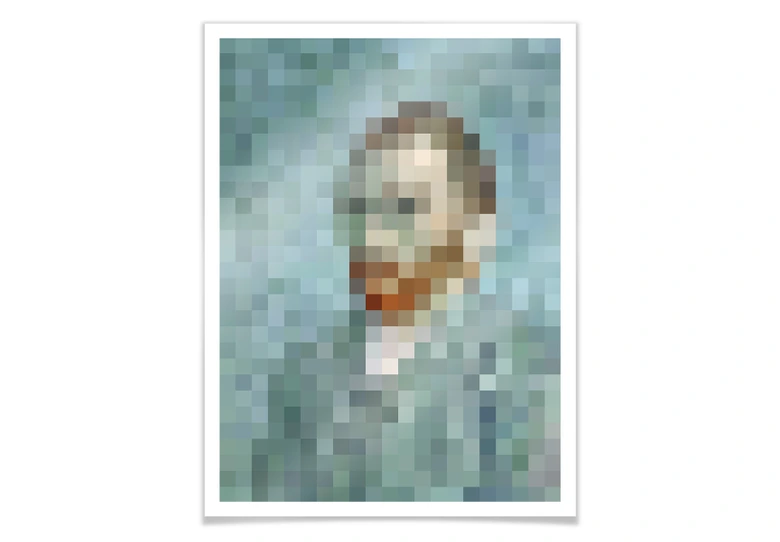 Poster Pixelart - van Gogh - Selbstbildnis 1889 