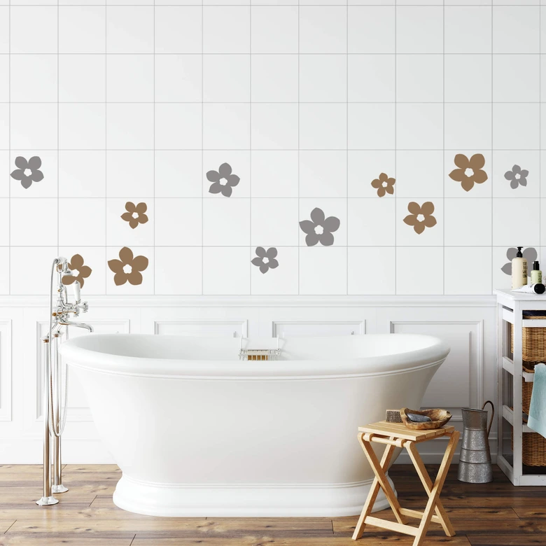 Sticker carrelage : Fleurs 