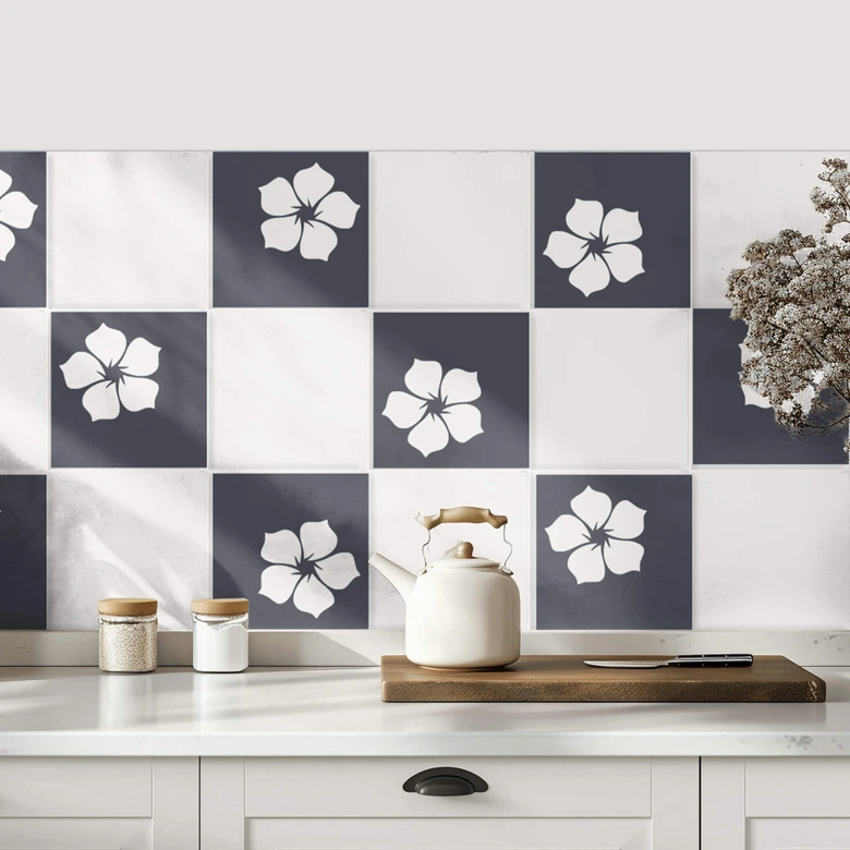 Tile decor: Jade flower Wall sticker 