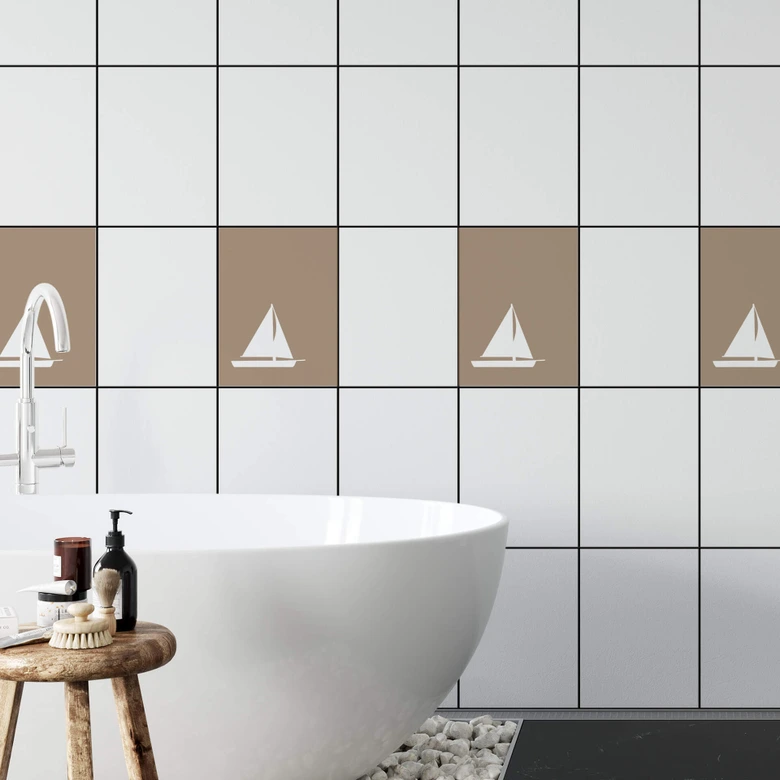 Wandtattoo Fliesendeko Boot 