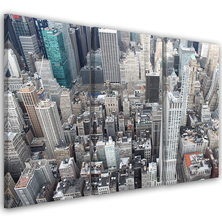 Leinwandbild 3-teilig, New York Stadt Wolkenkratzer 