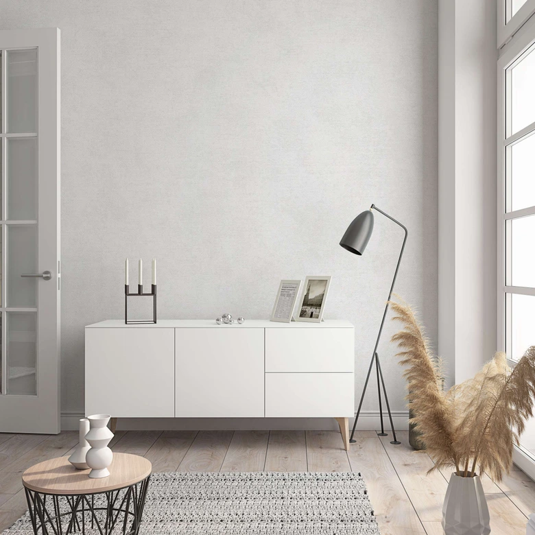 Effen behang, vliesbehang tinten beige 