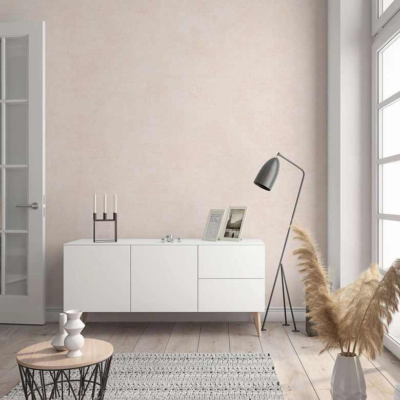 Vliestapete in moderner, feiner Struktur beige Uni 