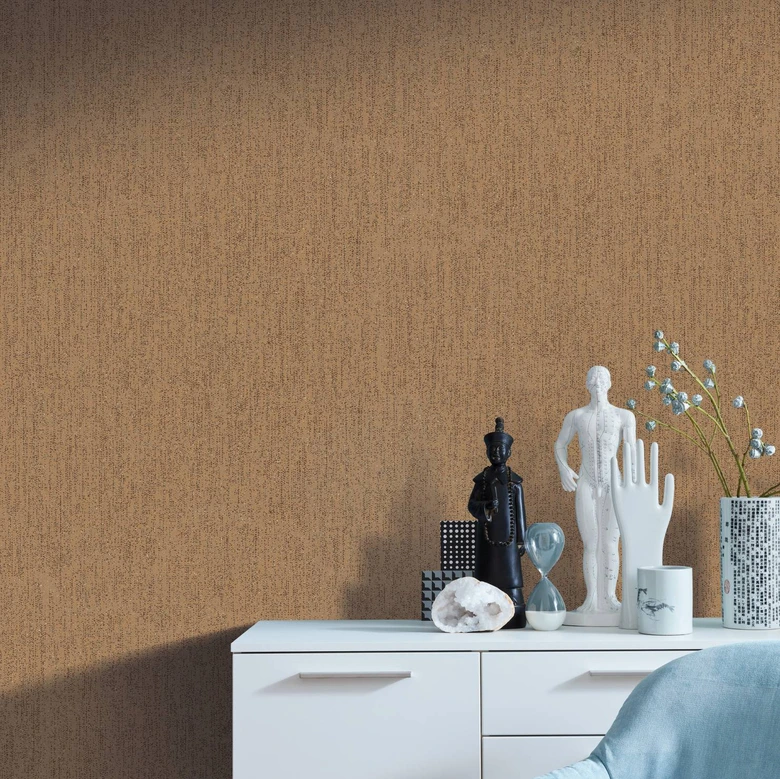 Papier peint intissé SCHÖNER-WOHNEN, revêtement mural brun, or 