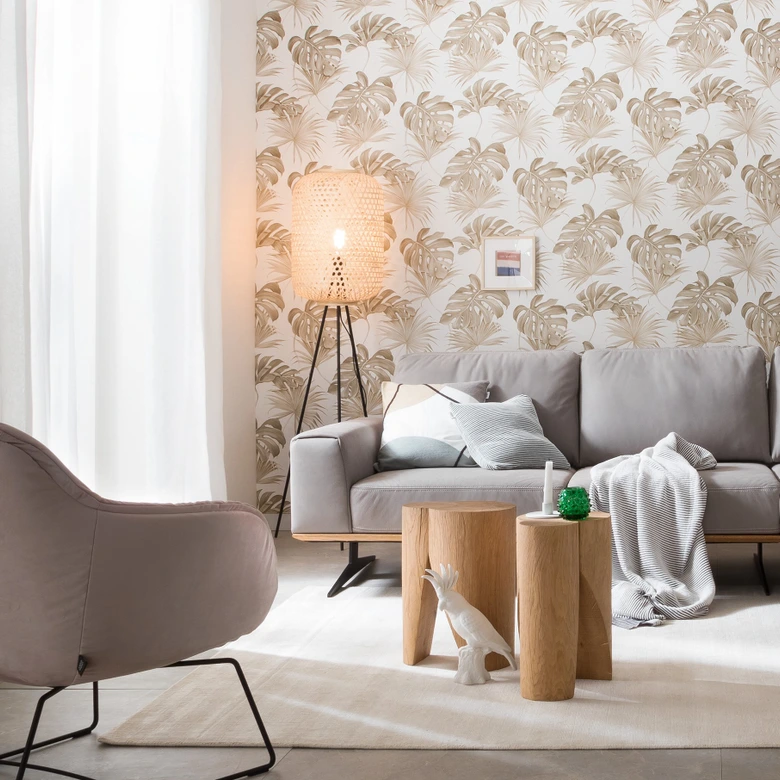 Tapete SCHÖNER-WOHNEN Vliestapete, florale Tapete weiß, beige 