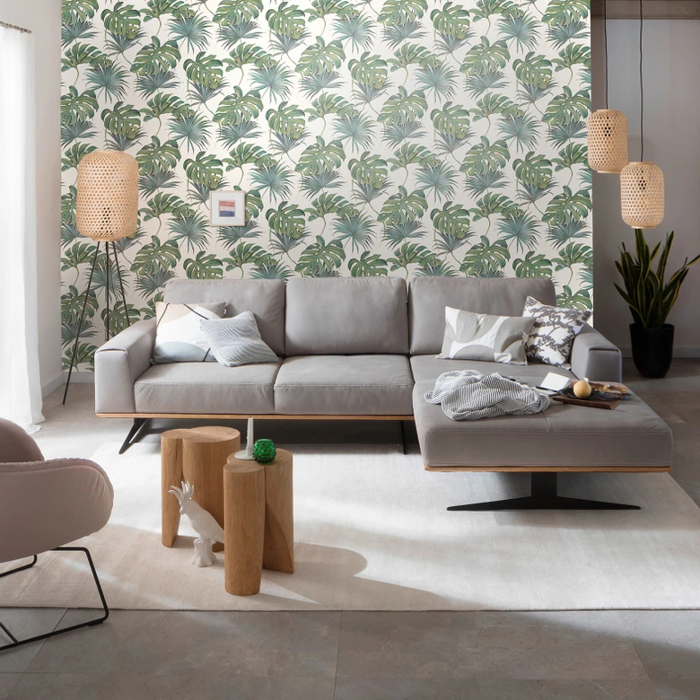 Papier peint intissé SCHÖNER-WOHNEN, papier peint à fleurs blanc, vert 