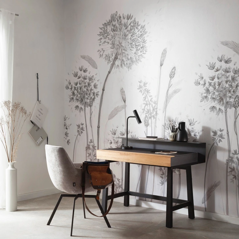 Papier peint photo Greige Fleurs pour salon chambre 2.70 x 2.12 cm 