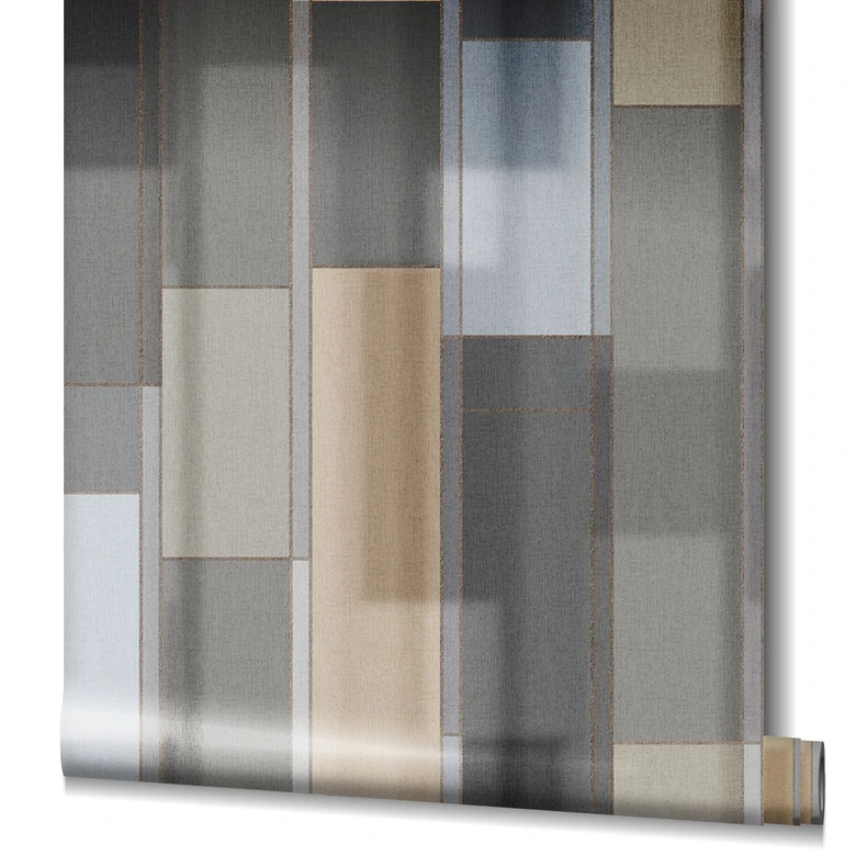 Papier peint beige à rayures pour le salon et la chambre 2,70 x 2,12 cm 