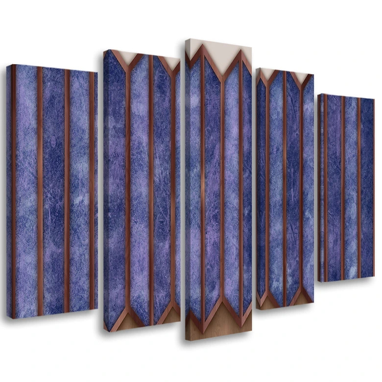 Leinwandbild 5 teilig, Buntes 3D -Fenster 