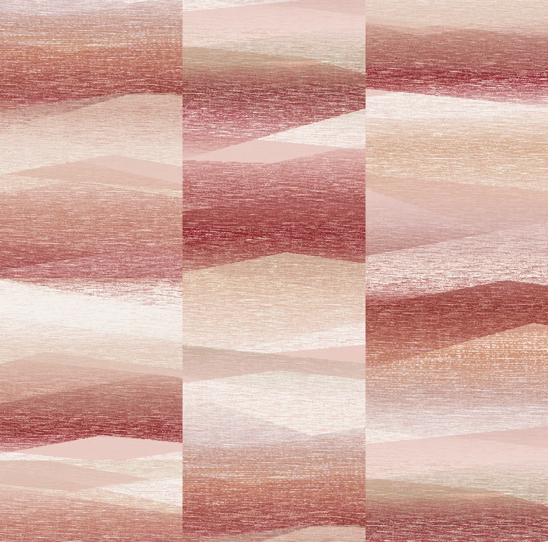 Papier peint intissé avec motif graphique en rouge, beige graphique 