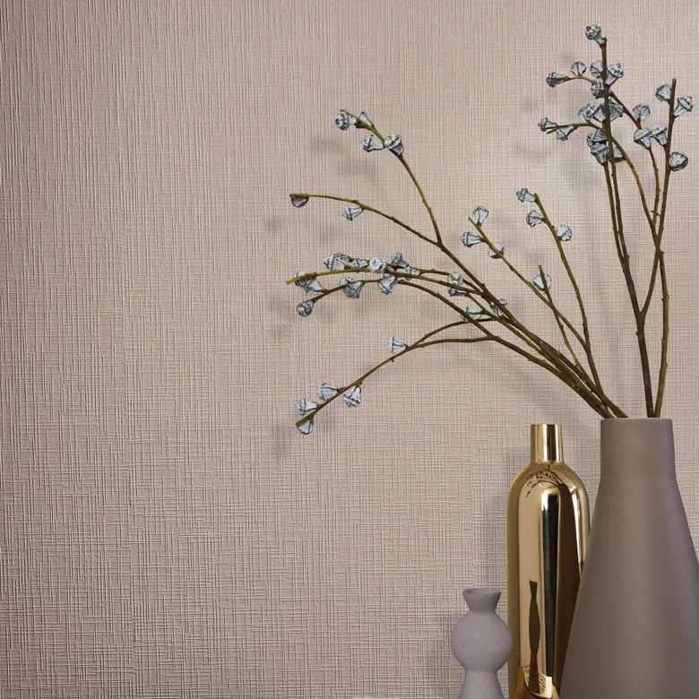 Papier peint intissé d'aspect et de texture modernes et monochromes en blanc uni 