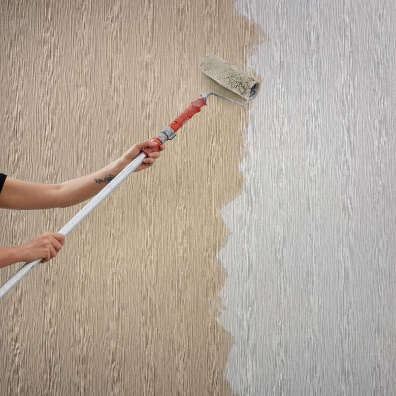 Papier peint intissé d'aspect et de texture unis modernes, blanc uni 