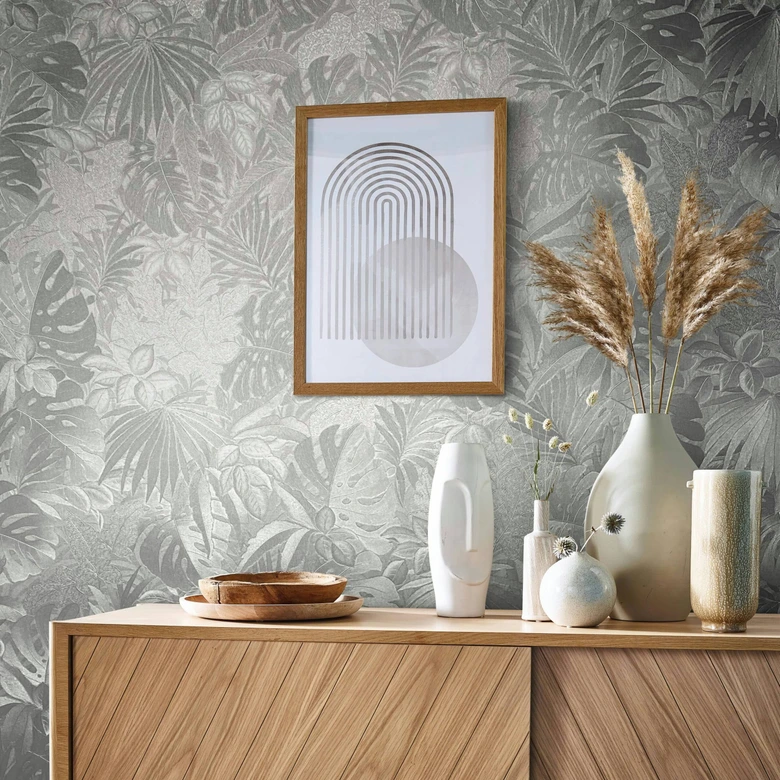 vliesbehang zilver bloemen voor woonkamer slaapkamer behang marburg 
