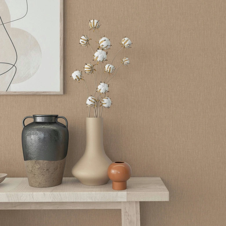 Vliestapete mit leicht strukturiertem Uni beige Uni 
