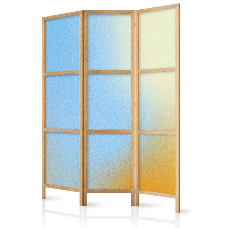 Japanischer Paravent, Raumteiler freistehend, Trennwand - Energetic Gradient: Vibrant Colors 