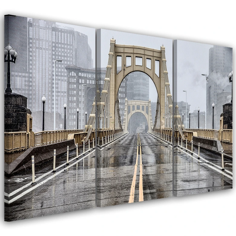 Leinwandbild 3-teilig, Brooklyn Bridge Stadt New York 