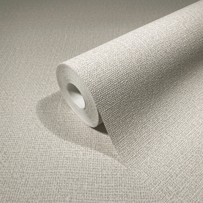 Vliestapete in textilem Uni beige Struktur  