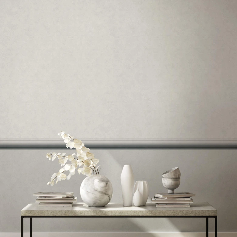 Bordüre in Beige mit Streifen für Wohnzimmer, Schlafzimmer 5,00 x 0,088 m 