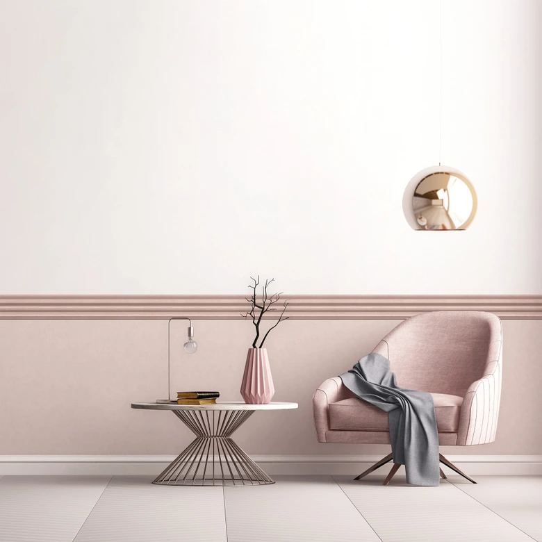 Bordüre in Rosa mit Streifen für Wohnzimmer, Schlafzimmer 5,00 x 0,177 m 