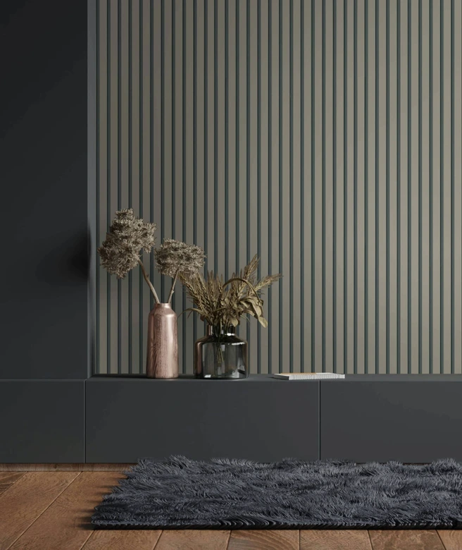 Carta da parati non tessuta a strisce grigie beige per il soggiorno, camera da letto, ufficio di Marburg 