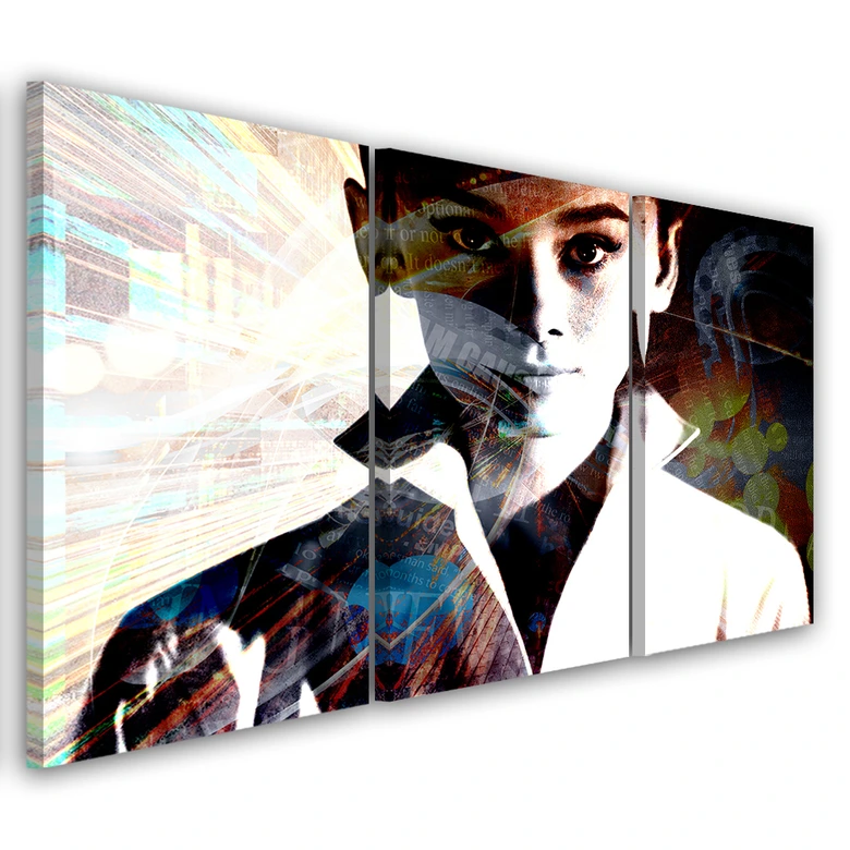 Leinwandbild 3-teilig, Audrey Hepburn 