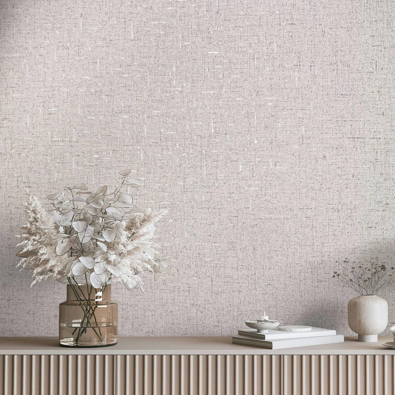 Vliestapete in leicht glänzender Struktur beige, grau Uni 