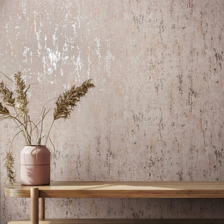 vliesbehang met glans beige betonlook 